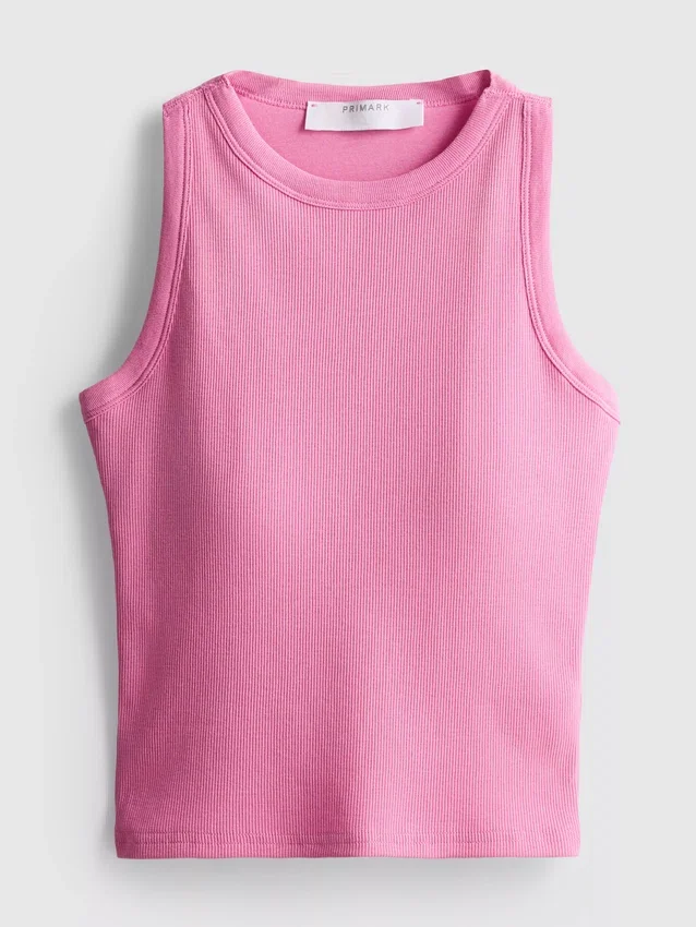Tanktop met ingebouwde beugel en geribde rand