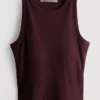 Tanktop met ingebouwde beugel en geribde rand