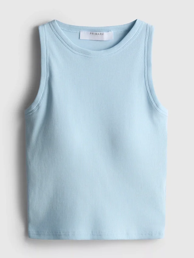 Tanktop met ingebouwde beugel en geribde rand