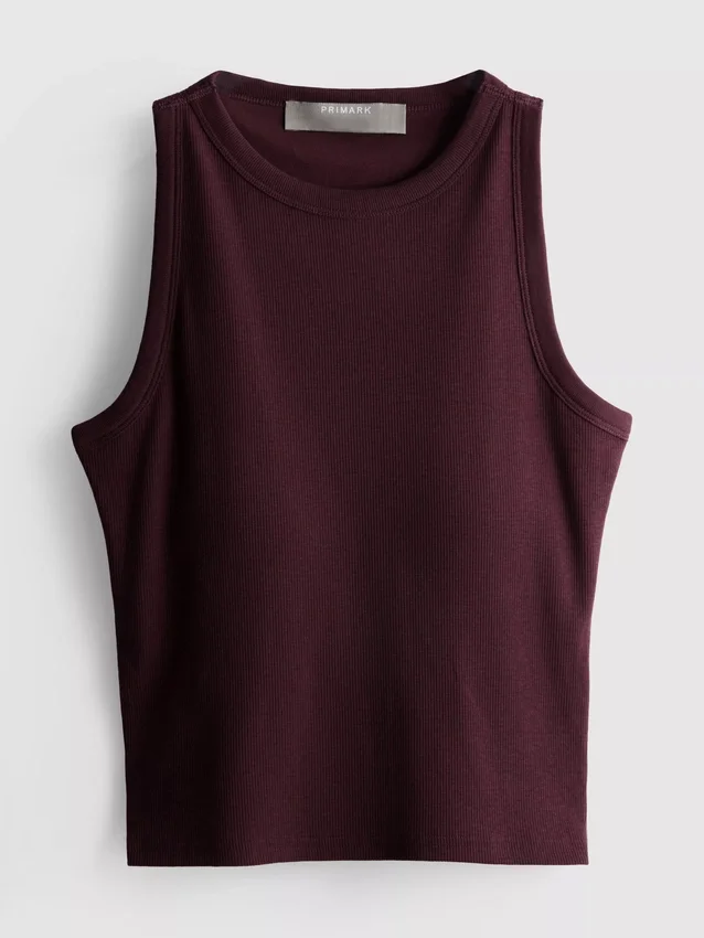 Tanktop met ingebouwde beugel en geribde rand