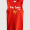 Tanktop met print, geribd, met hoog katoengehalte