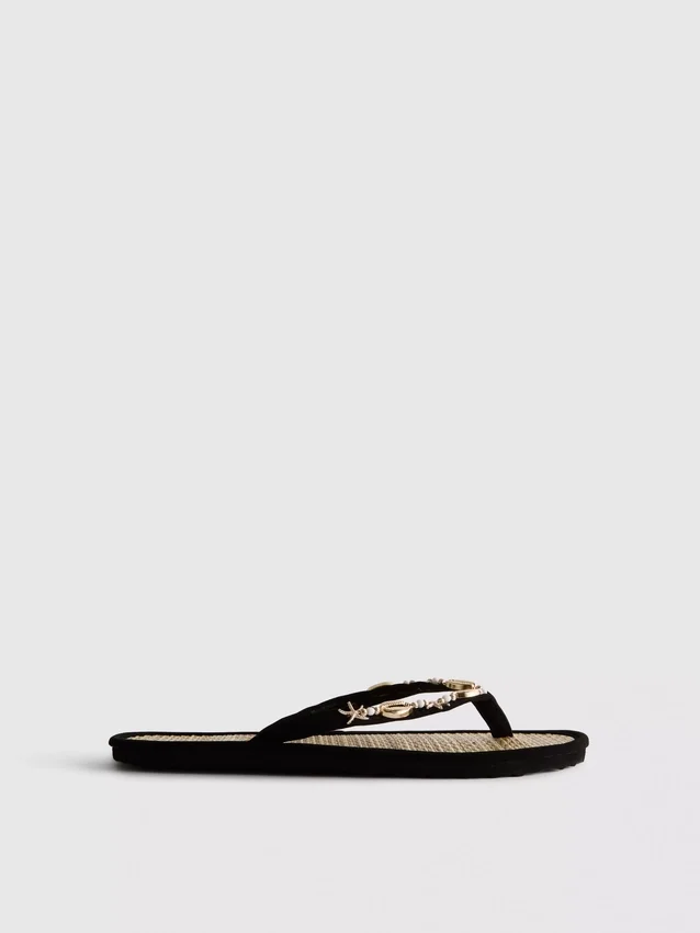 Teenslippers met zeegras-effect