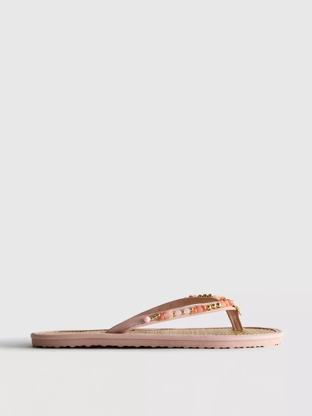 Teenslippers met zeegras-effect