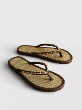 Teenslippers met zeegras-effect
