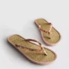 Teenslippers met zeegras-effect