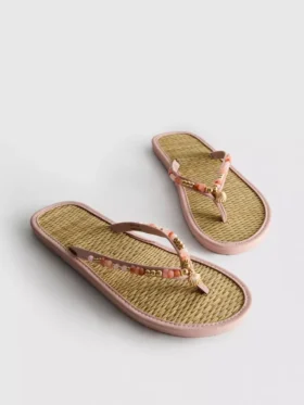 Teenslippers met zeegras-effect