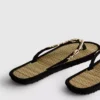 Teenslippers met zeegras-effect