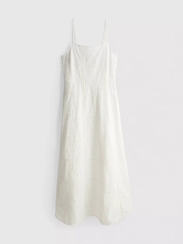 The Edit Broderie midi-jurk