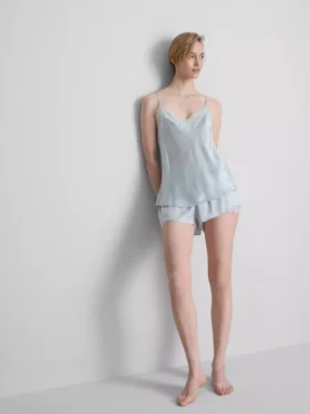 The Edit-cami-pyjamatop van zijde-mix