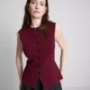 The Edit gebreide tanktop met knoopsluiting
