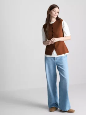 The Edit gebreide tanktop met knoopsluiting