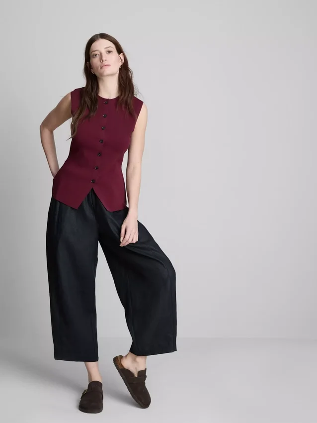 The Edit gebreide tanktop met knoopsluiting