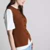 The Edit gebreide tanktop met knoopsluiting