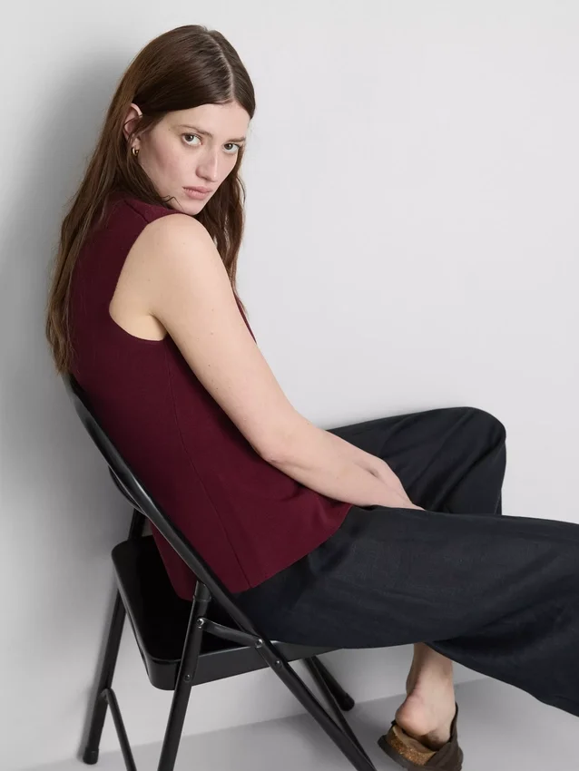 The Edit gebreide tanktop met knoopsluiting