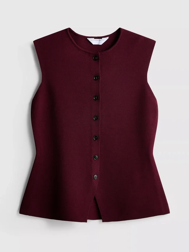 The Edit gebreide tanktop met knoopsluiting