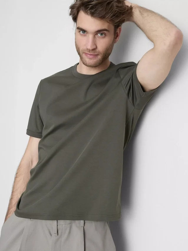 The Edit gemerceriseerde slim-fit T-shirt
