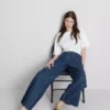 The Edit-jeans met rechte pijpen van katoenen denim