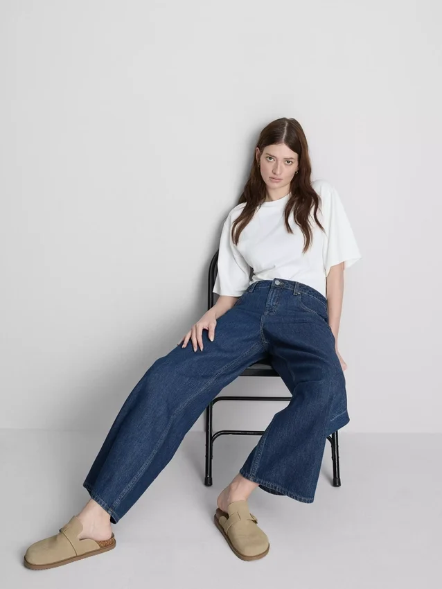 The Edit-jeans met rechte pijpen van katoenen denim