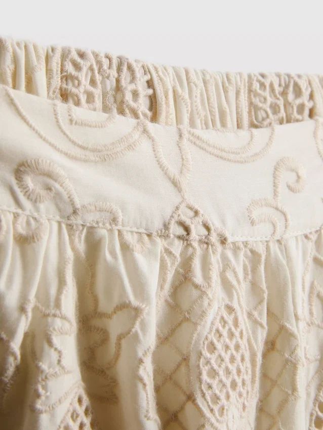 The Edit katoenen broderie-Shorts
