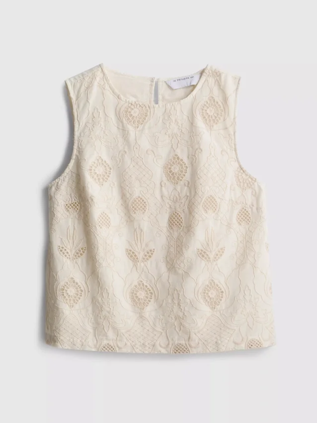 The Edit katoenen tanktop met borduursel