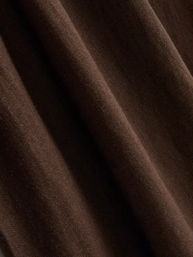 The Edit midi-jurk van linnenmix met gelaagde rok