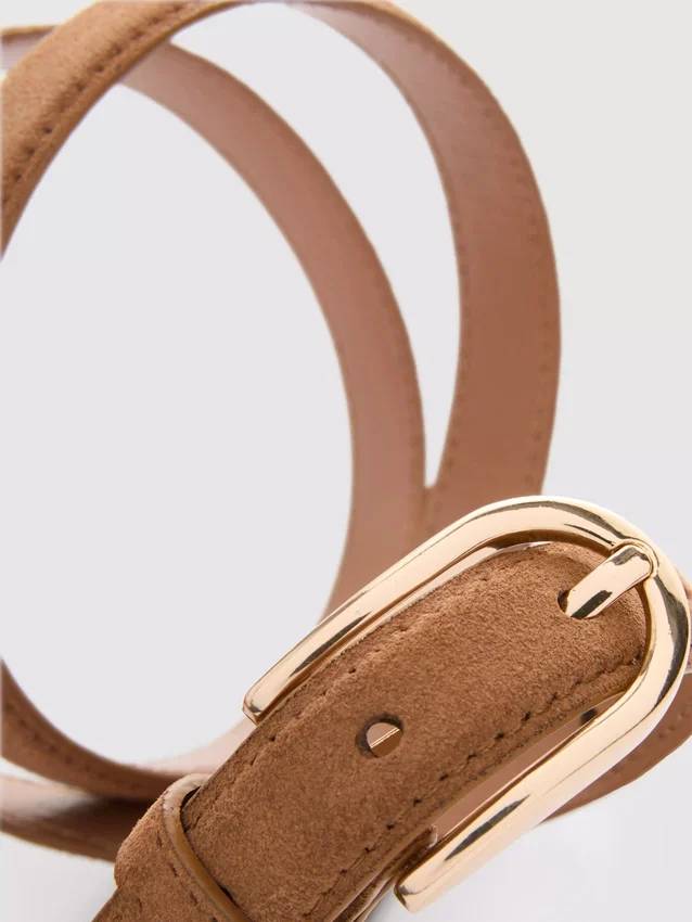 The Edit suède smalle riem