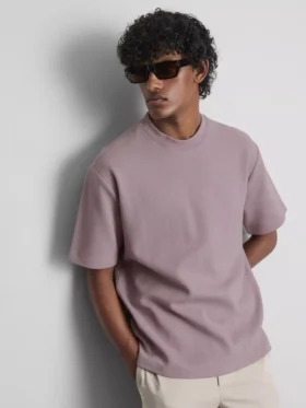 The Edit T-shirt van katoen met textuur