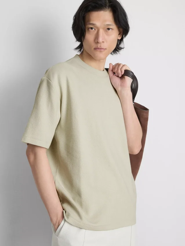 The Edit T-shirt van katoen met textuur