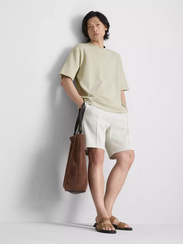 The Edit T-shirt van katoen met textuur