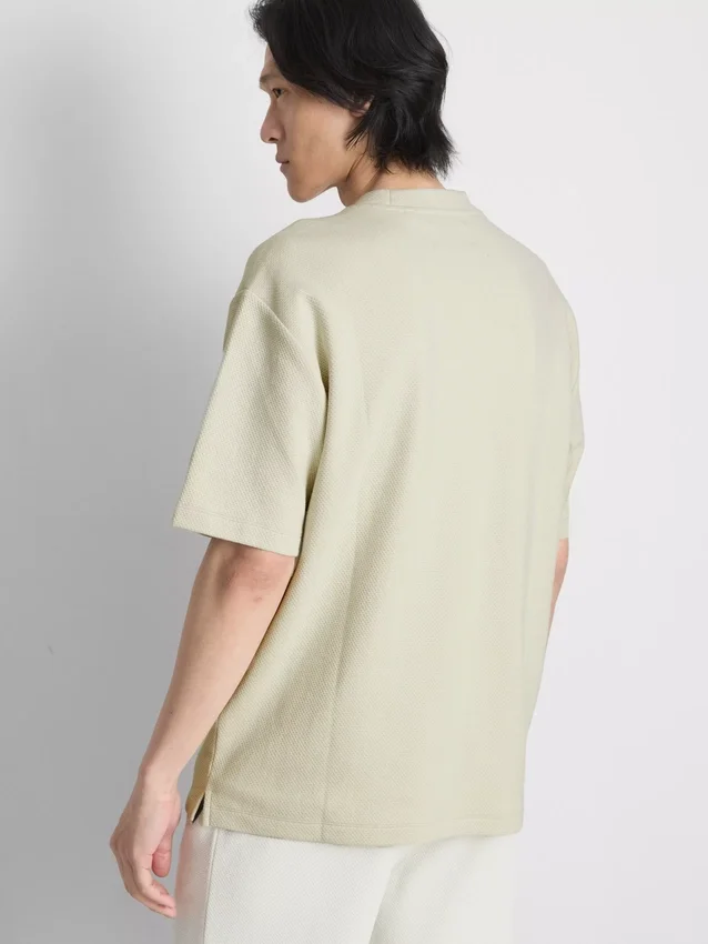 The Edit T-shirt van katoen met textuur