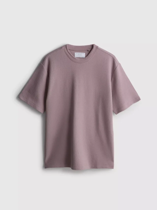 The Edit T-shirt van katoen met textuur