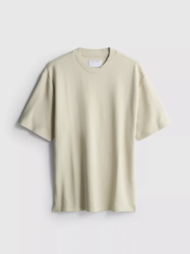 The Edit T-shirt van katoen met textuur