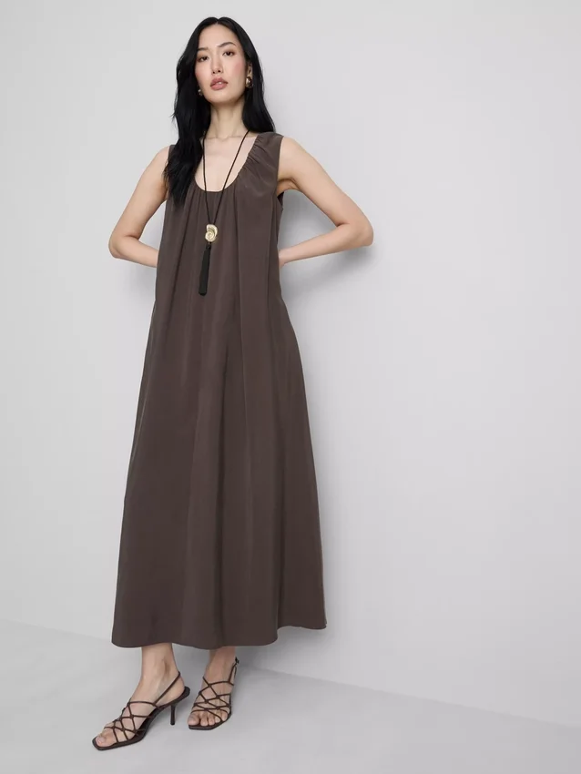 The Edit trapeze maxi-jurk