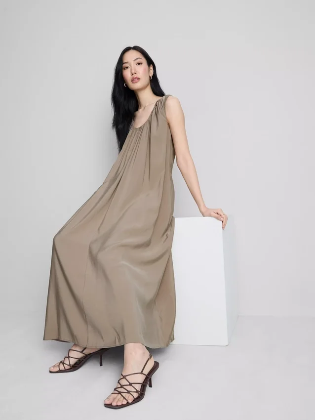 The Edit trapeze maxi-jurk