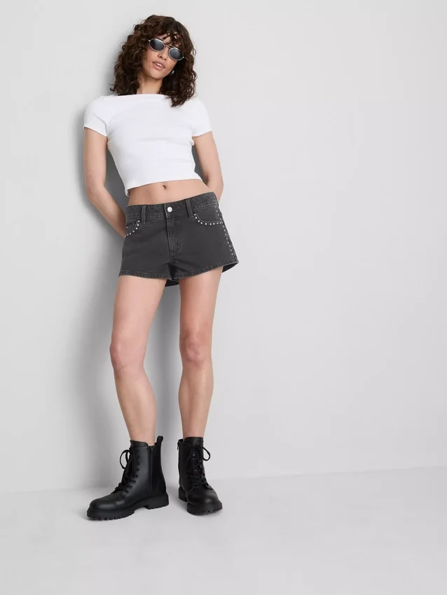 The Primark Scene | Katoenen denim micro-short met studs