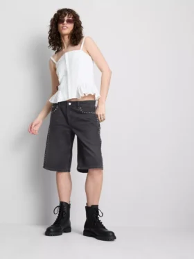 The Primark Scene | Katoenen denim shorts met studs