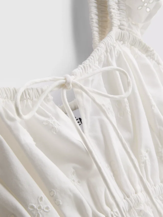 The Primark Scene | Korte top van katoen met oogjes en ruches