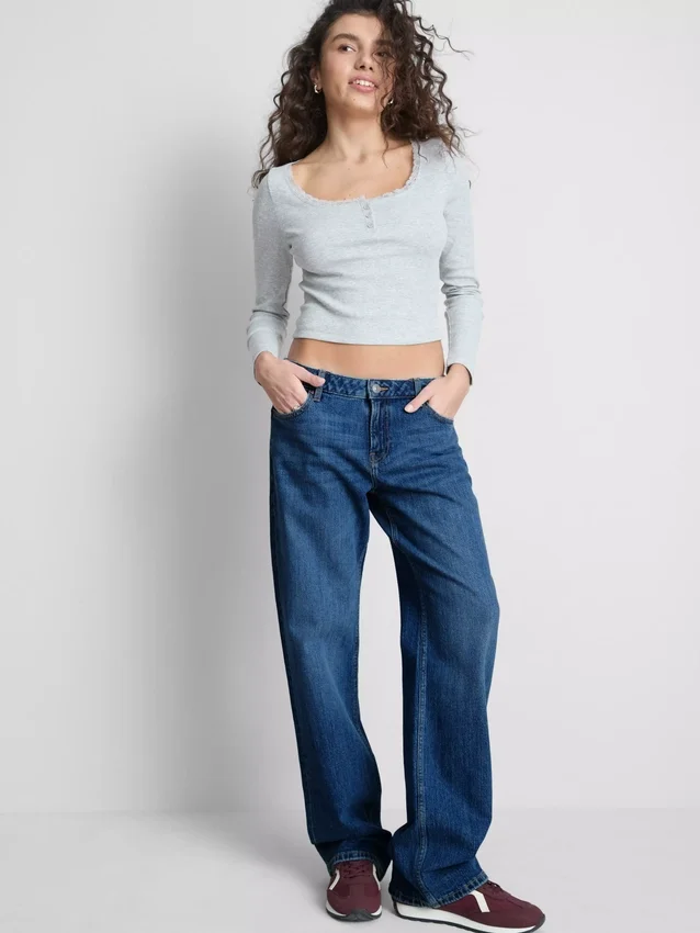 The Primark Scene | laag uitgesneden jeans met rechte pijpen