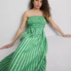 The Primark Scene | Midi-jurk met gerimpelde strepen en bandeau-top