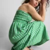The Primark Scene | Midi-jurk met gerimpelde strepen en bandeau-top