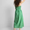 The Primark Scene | Midi-jurk met gerimpelde strepen en bandeau-top
