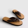 Tong sandalen met knoopdetail