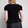 Top met gerimpelde korte mouwen