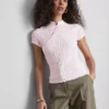 Top met textuur en hoge kraag