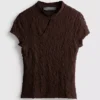 Top met textuur en hoge kraag