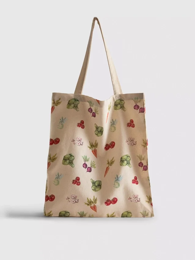 Tote bag met plantaardige print