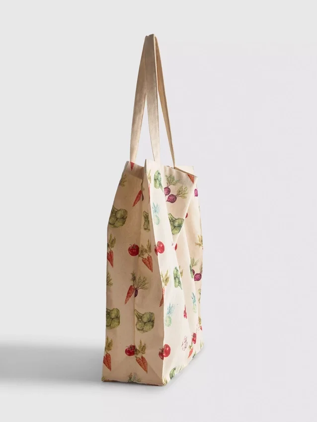 Tote bag met plantaardige print