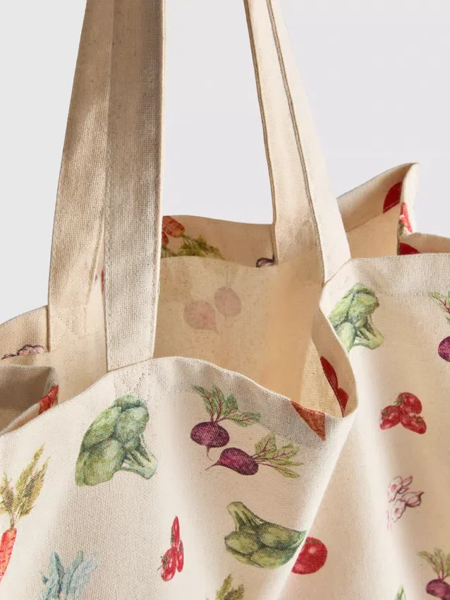 Tote bag met plantaardige print