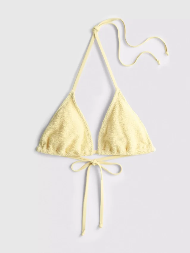 Triangle-bikinitop met gekreukelde textuur