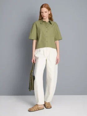 Ultiem katoen boxy-shirt met korte mouwen